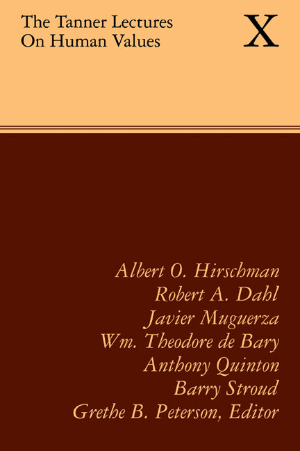 The Tanner Lectures on Human Values (Paperback) 9780521176385