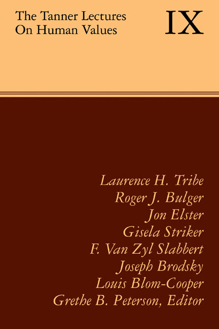 The Tanner Lectures on Human Values (Paperback) 9780521176392