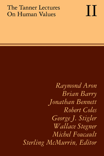 The Tanner Lectures on Human Values (Paperback) 9780521176422