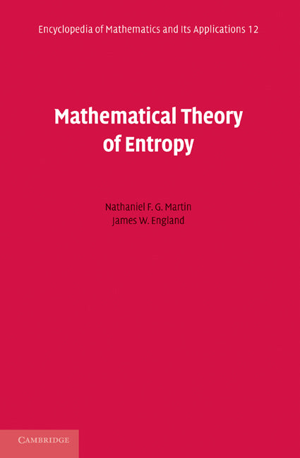 Mathematical Theory of Entropy (Paperback) 9780521177382