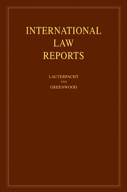 International Law Reports (Hardback) 9780521190053