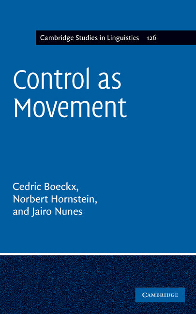 Control as Movement (Hardback) 9780521195454
