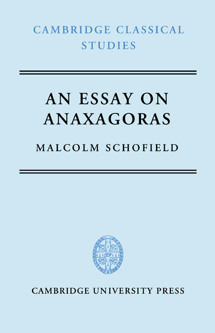 An Essay on Anaxagoras (Hardback) 9780521227223