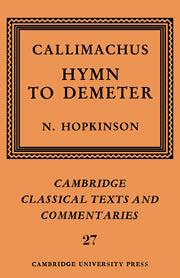 Callimachus: Hymn to Demeter (Paperback) 9780521604369