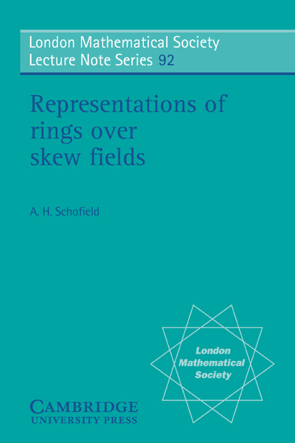 Representations of Rings over Skew Fields (Paperback) 9780521278539