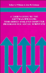 A User's Guide to the Gottman-Williams Time-Series Analysis Computer Programs for Social Scientists (Paperback) 9780521280594
