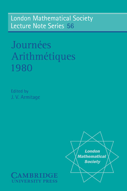 Journées Arithmétiques 1980 (Paperback) 9780521285131