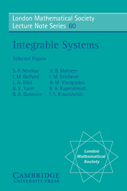 Integrable Systems (Paperback) 9780521285278