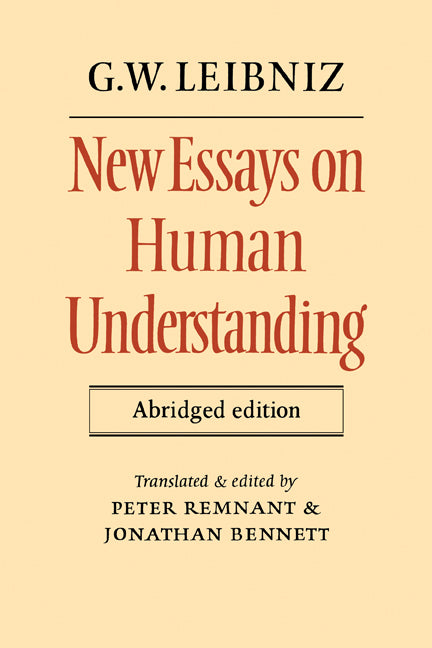 New Essays on Human Understanding Abridged edition (Paperback) 9780521285391