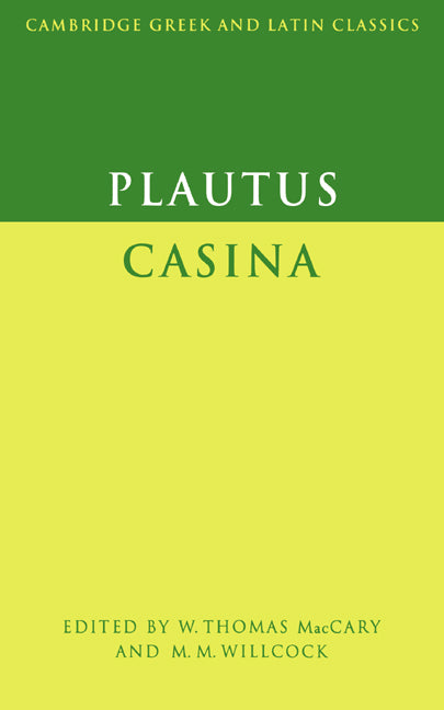 Plautus: Casina (Paperback) 9780521290227