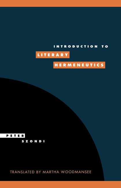 Introduction to Literary Hermeneutics (Hardback) 9780521301114