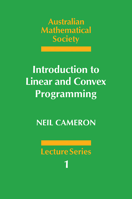 Introduction to Linear and Convex Programming (Paperback) 9780521312073