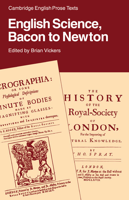 English Science: Bacon to Newton (Paperback) 9780521316835
