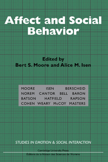Affect and Social Behavior (Hardback) 9780521327688