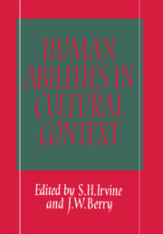 Human Abilities in Cultural Context (Paperback) 9780521142113