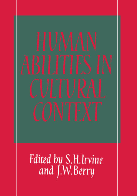 Human Abilities in Cultural Context (Hardback) 9780521344821