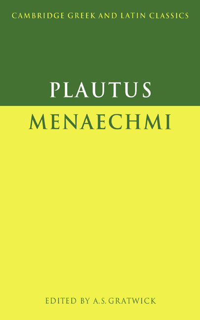 Plautus: Menaechmi (Paperback) 9780521349703