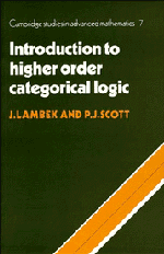 Introduction to Higher-Order Categorical Logic (Paperback) 9780521356534