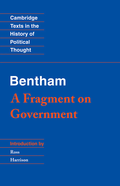 Bentham: A Fragment on Government (Paperback) 9780521359290