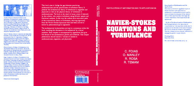 Navier-Stokes Equations and Turbulence (Hardback) 9780521360326