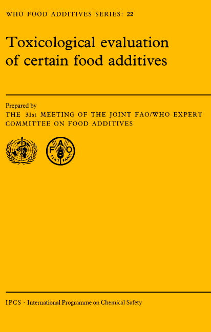 Toxicological Evaluation of Certain Food Additives (Paperback) 9780521369282