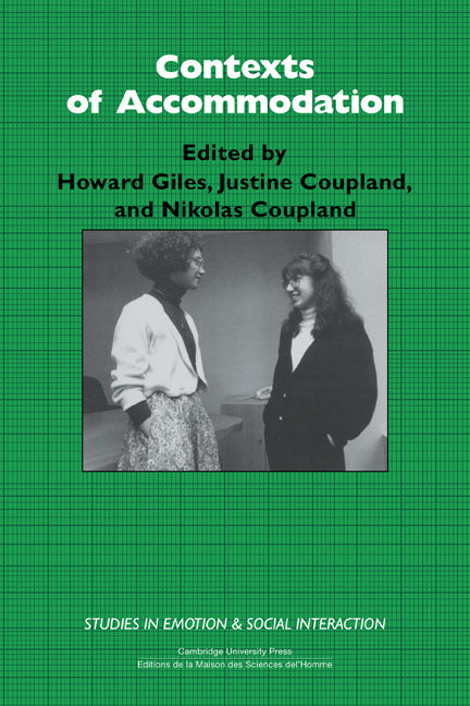Contexts of Accommodation; Developments in Applied Sociolinguistics (Paperback) 9780521369602