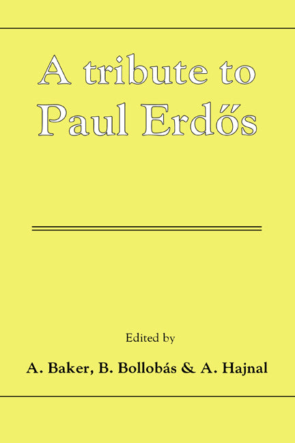 A Tribute to Paul Erdos (Hardback) 9780521381017