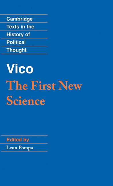 Vico: The First New Science (Hardback) 9780521382908