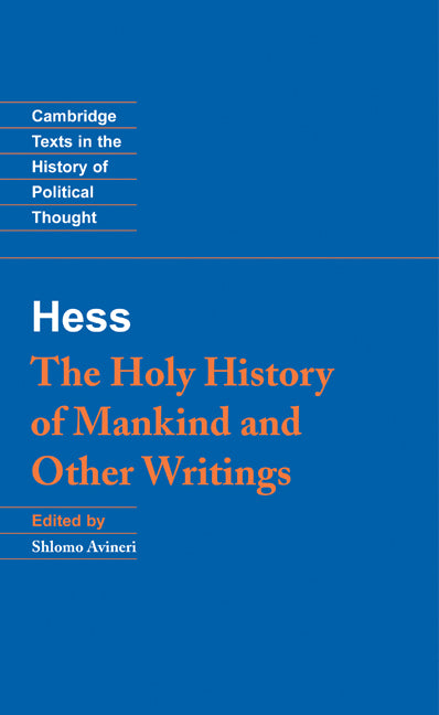 Moses Hess: The Holy History of Mankind and Other Writings (Hardback) 9780521383479