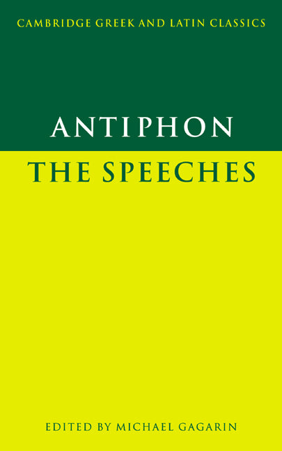 Antiphon: The Speeches (Paperback) 9780521389310