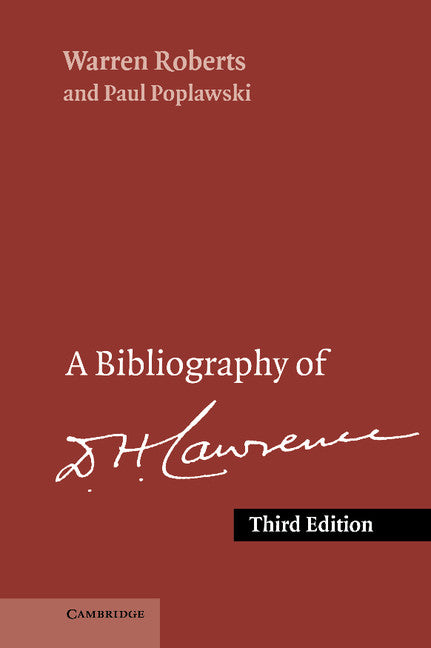 A Bibliography of D. H. Lawrence (Hardback) 9780521391825