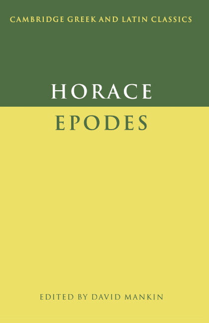 Horace: Epodes (Paperback) 9780521397742