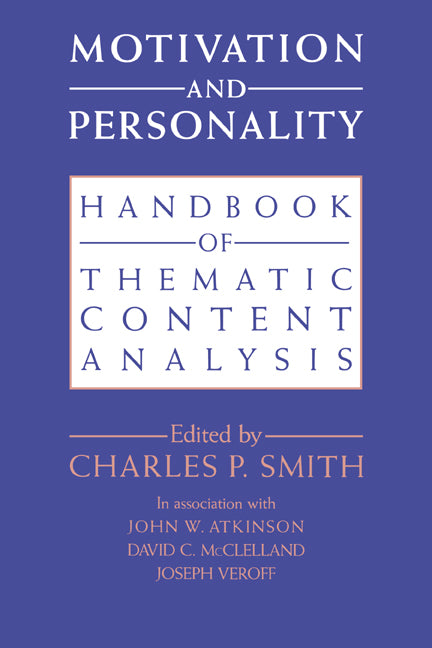 Motivation and Personality; Handbook of Thematic Content Analysis (Hardback) 9780521400527