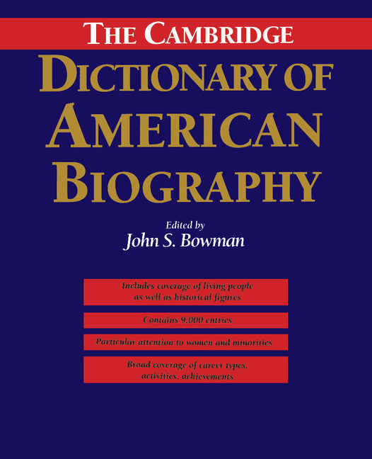 The Cambridge Dictionary of American Biography (Hardback) 9780521402583