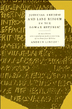 Judicial Reform and Land Reform in the Roman Republic; A New Edition, with Translation and Commentary, of the Laws from Urbino (Paperback) 9780521130882