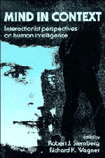 Mind in Context; Interactionist Perspectives on Human Intelligence (Paperback) 9780521422871