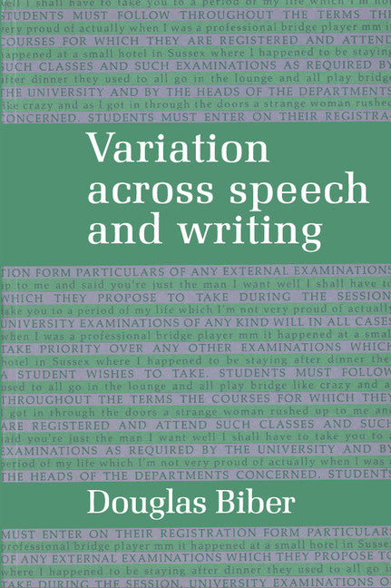 Variation across Speech and Writing (Paperback) 9780521425568