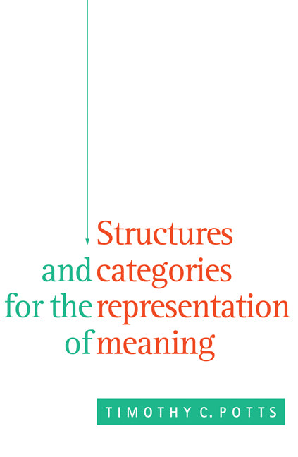 Structures and Categories for the Representation of Meaning (Hardback) 9780521434812