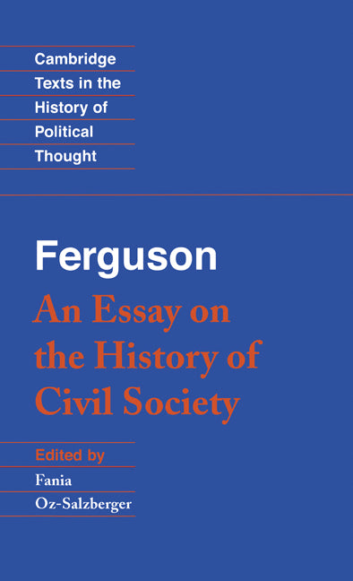 Ferguson: An Essay on the History of Civil Society (Hardback) 9780521442152