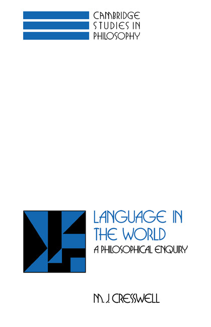 Language in the World; A Philosophical Enquiry (Hardback) 9780521445627