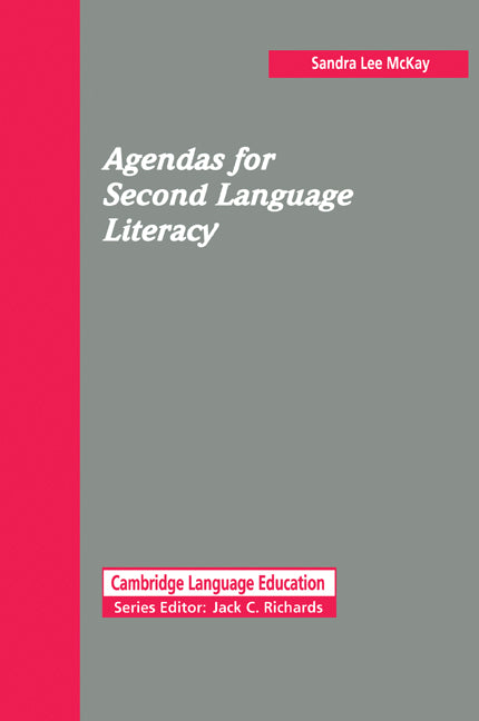 Agendas for Second Language Literacy (Paperback) 9780521446648