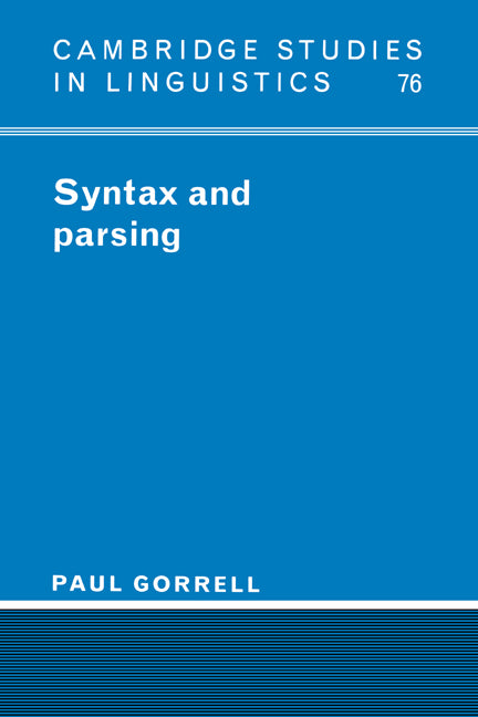 Syntax and Parsing (Hardback) 9780521452823