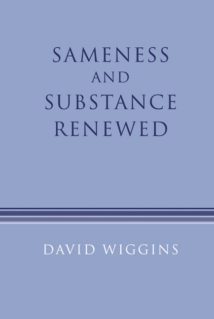 Sameness and Substance Renewed (Hardback) 9780521454117