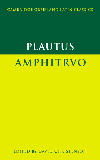 Plautus: Amphitruo (Paperback) 9780521459976