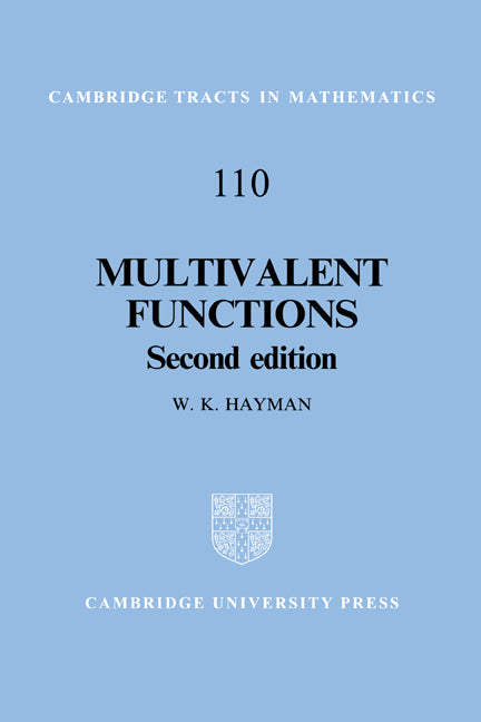 Multivalent Functions (Hardback) 9780521460262