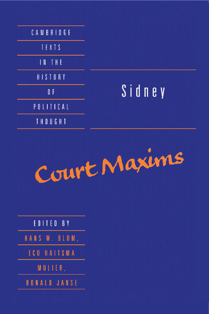 Sidney: Court Maxims (Hardback) 9780521461757