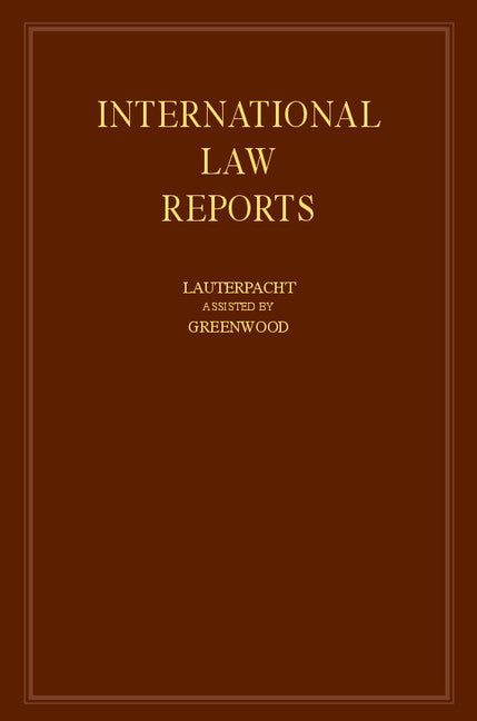 International Law Reports (Hardback) 9780521464260