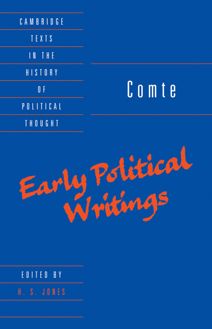 Comte: Early Political Writings (Paperback) 9780521469234