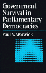 Government Survival in Parliamentary Democracies (Hardback) 9780521470285