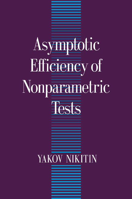 Asymptotic Efficiency of Nonparametric Tests (Hardback) 9780521470292